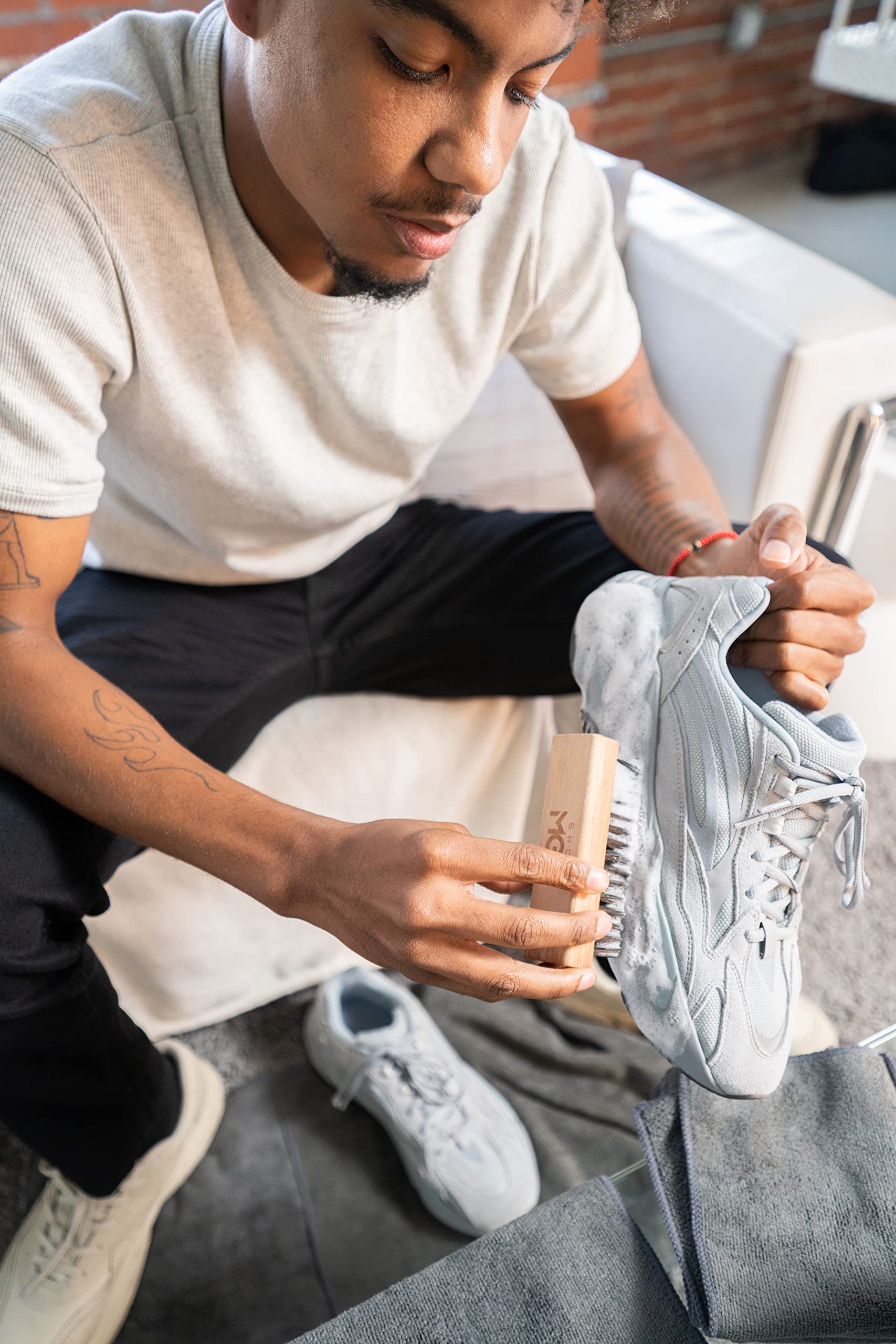 Premium MGK Deluxe Shoe Brush Kit - XL Cleaning & Conditioning Set for Leather, Suede & Sneakers | Perfect for Shoe Care, Polishing & Restoration | Home, Office & Travel Use