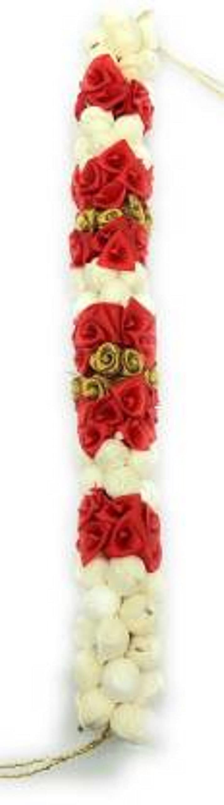 Multicolor Sarpa Wedding Flower Hair Gajra - Elegant Bridal Hair Accessories for Indian Weddings, Mehendi & Special Occasions