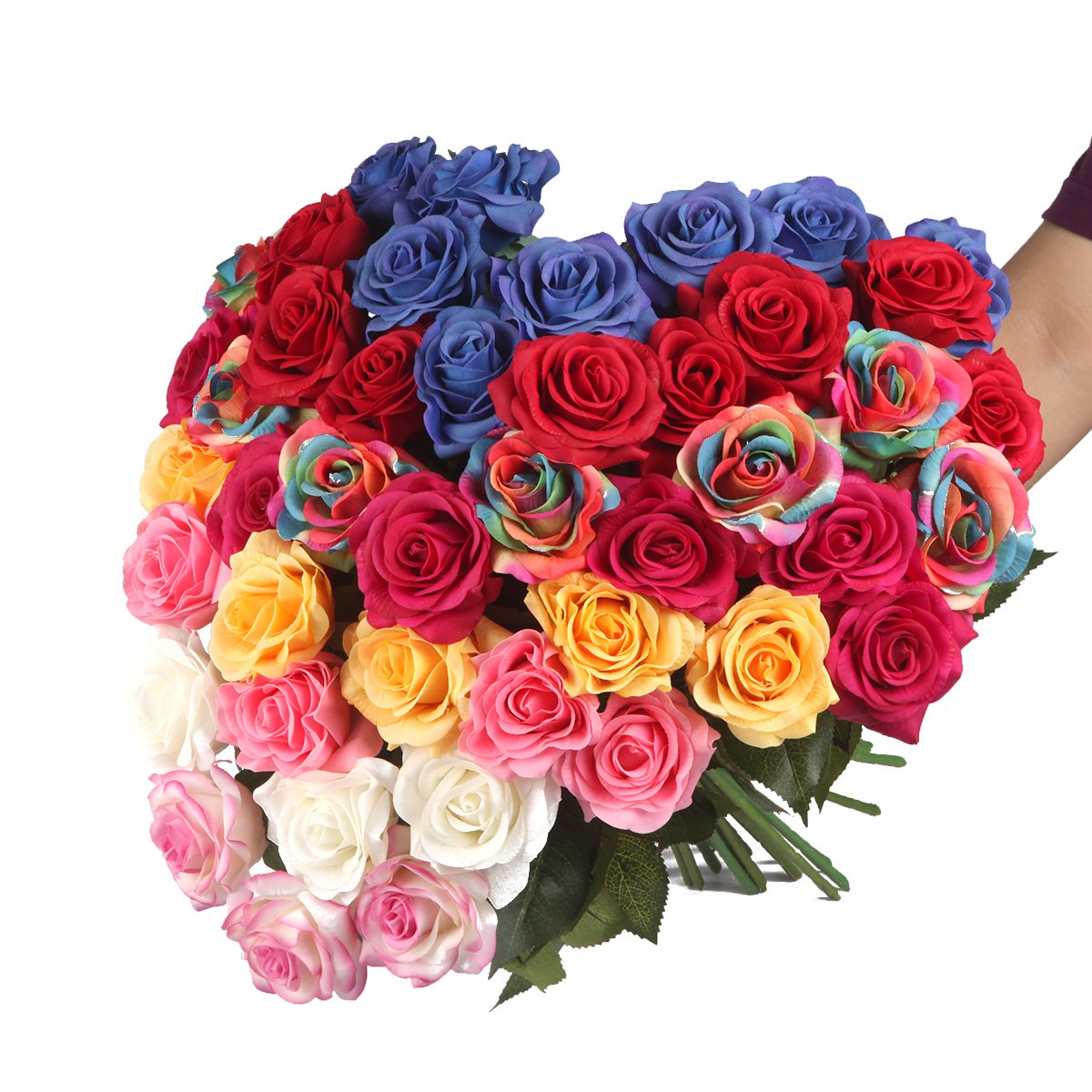 LG LOUIS GARDEN Artificial Red Rose Flower - Beauty and The Beast Inspired Rose Kit - Single Fake Flower for Home Decor, Wedding Centerpieces, Anniversary & Mother's Day Gifts - Perfect for Table Decor, Romantic Dinners, and Themed Party Decorations