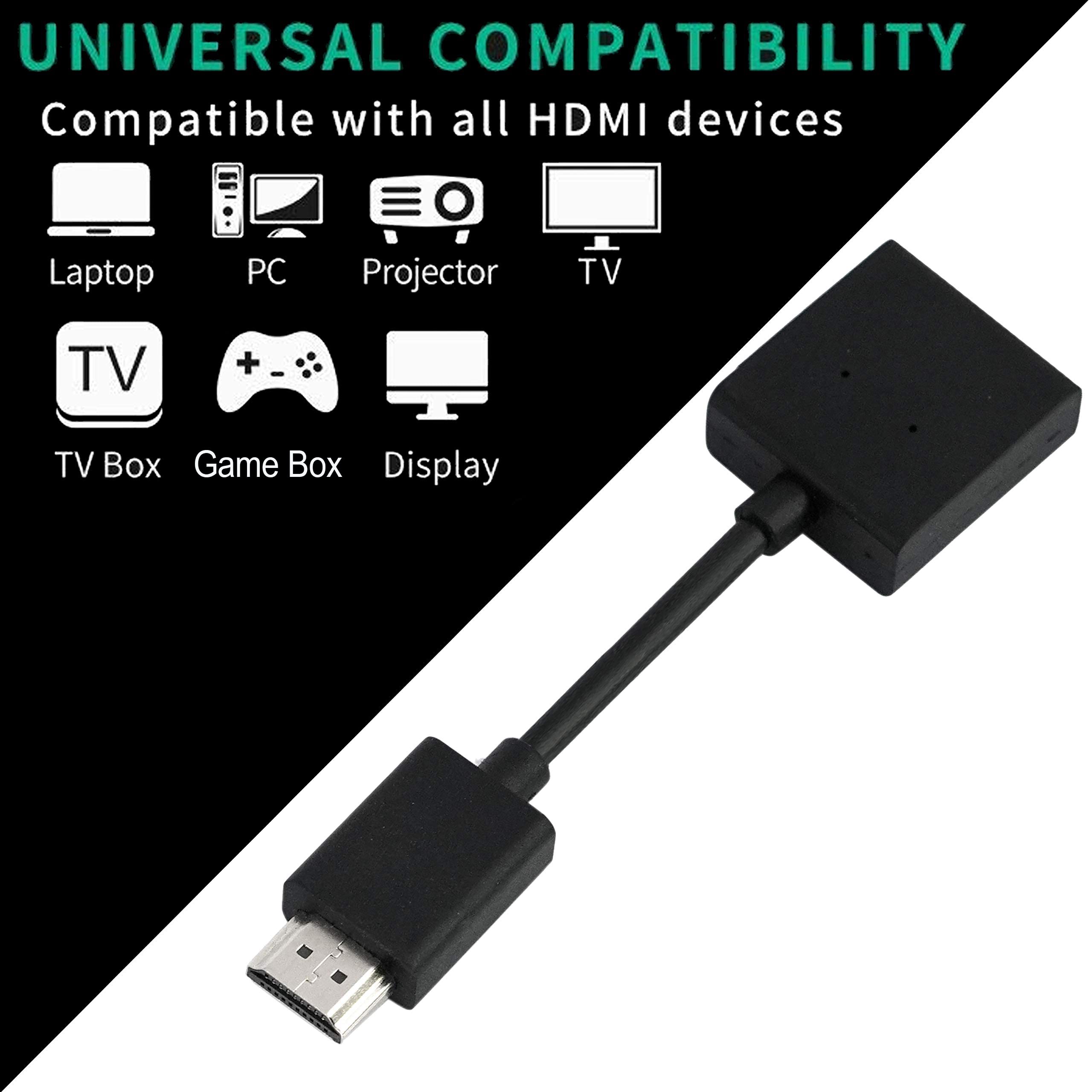 Storite 2-Pack 10cm High Speed HDMI Male to Female Extension Cable - HDMI Extender for Computer, TV, Projector, DVD Player - Perfect for Home Theater Setup, Gaming Consoles, and Office Presentations