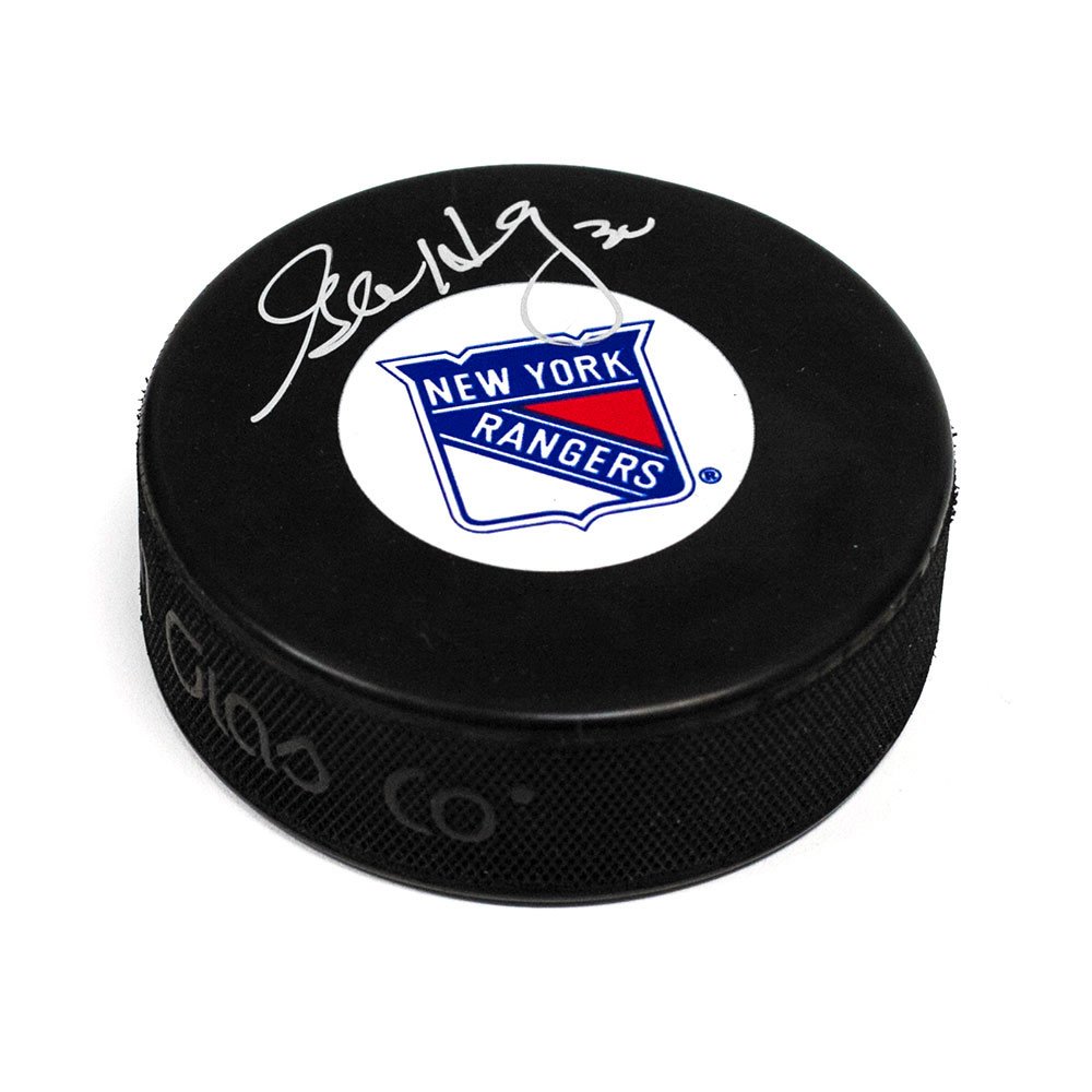 Glenn Healy Autographed New York Rangers Hockey Puck - Collectible NHL Memorabilia for Fans & Sports Enthusiasts
