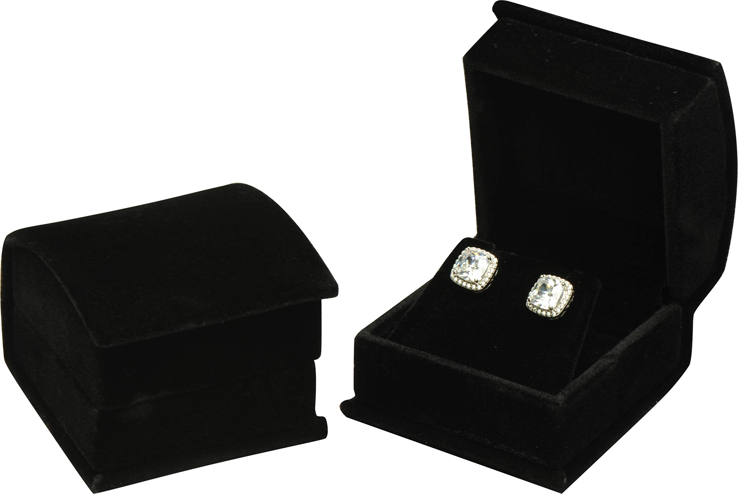 Luxury Black Velvet Jewelry Gift Box for Earrings & Necklaces - Perfect for Wedding, Birthday, Valentine's Day, Mother's Day & Christmas Gifts - Includes Bonus White Gift Box - Elegant Jewelry Storage & Presentation Solution