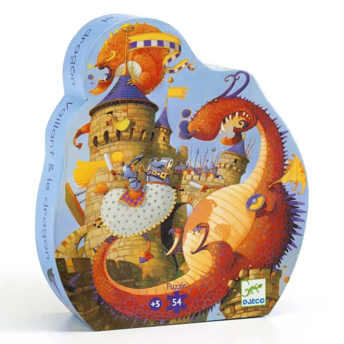 Djeco Valiant and the Dragons Silhouette Puzzle - 100-Piece Fantasy Puzzle for Kids, Perfect for Family Game Night & Educational Play