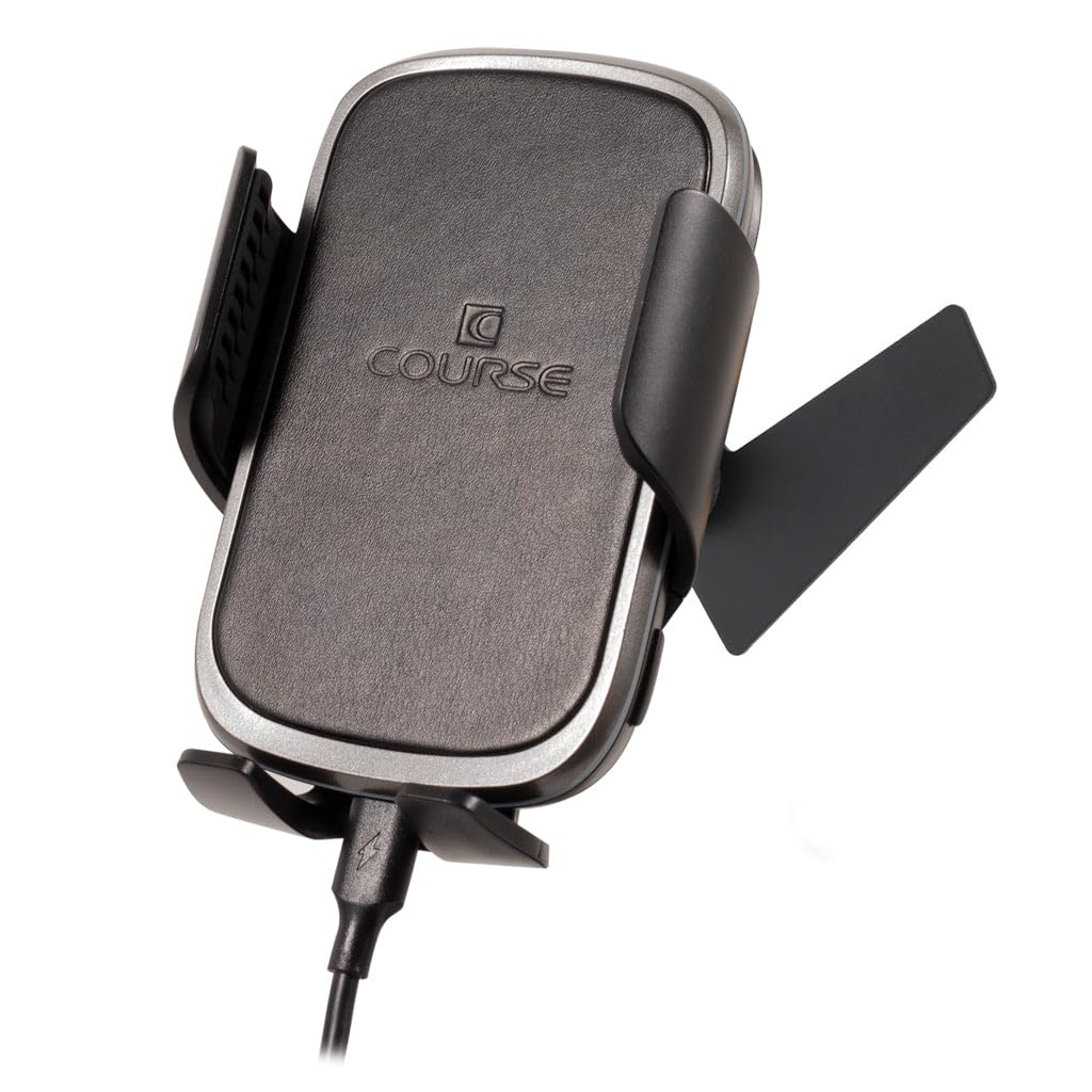 Course Motorsports DirectFit Automatic Gripping Wireless Charger Phone Mount for Honda Pilot & Ridgeline (2016-Present) - Black Car Phone Holder with Fast Charging - Perfect for Commuting, Road Trips & GPS Navigation
