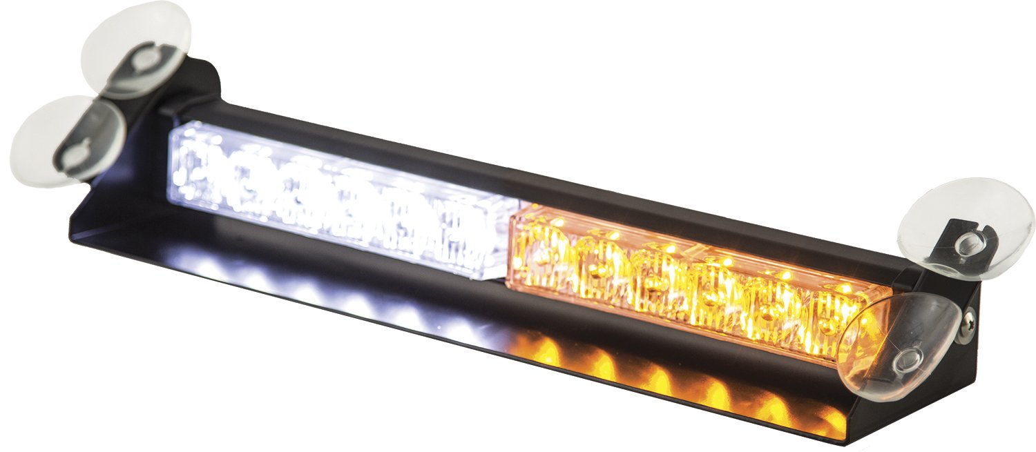 Buyers Products 8891025 12 LED Amber/Clear Dashboard Light Bar - 14 x 3.75 x 2.5 Inch - Heavy Duty Vehicle Interior Lighting for Trucks, SUVs, and Emergency Vehicles