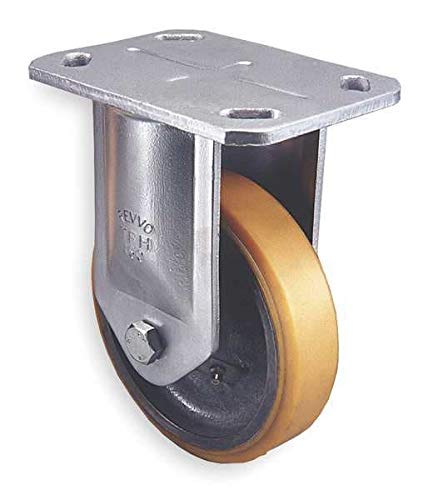 8 Inch Polyurethane Kingpinless Plate Caster - 2400 lb Capacity Rigid Wheel for Heavy-Duty Industrial Equipment, Warehouse Carts, and Material Handling