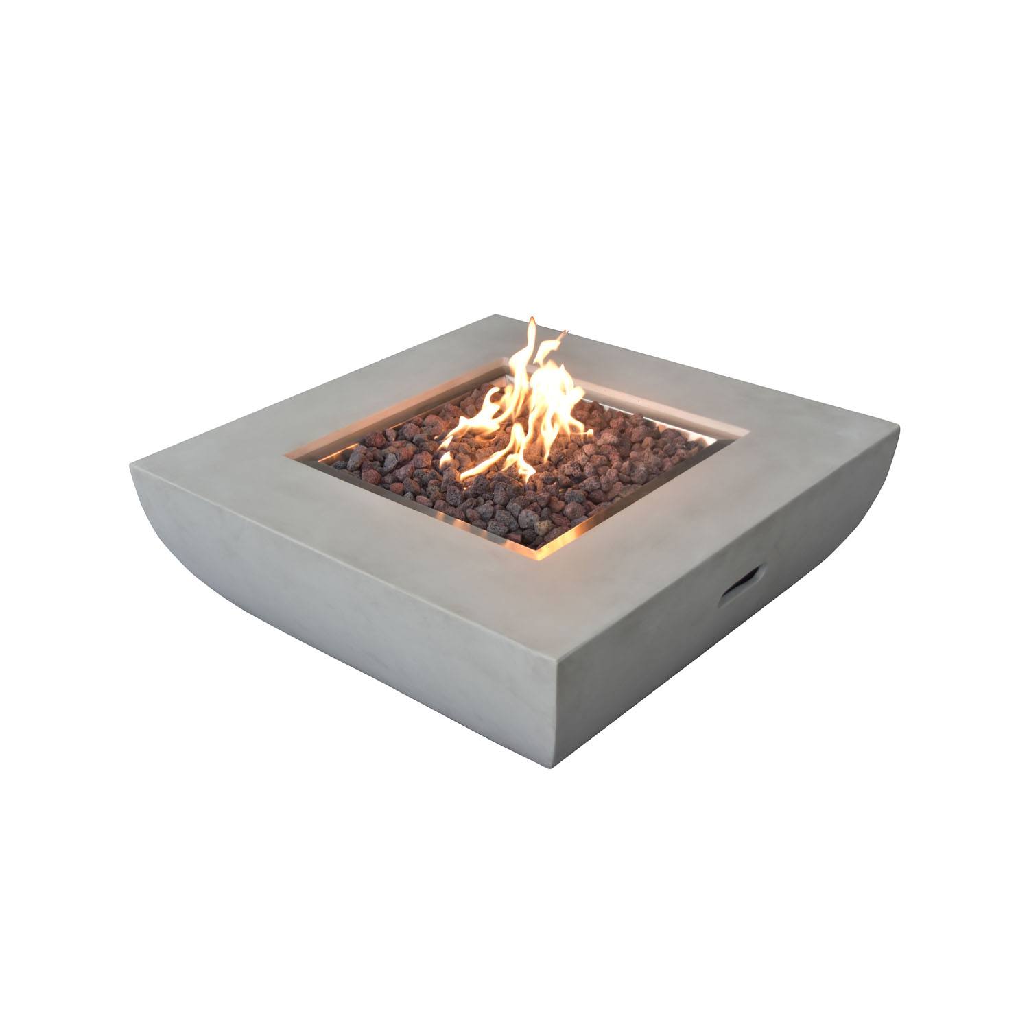 Agung Concrete Lava Stone Fire Table - Outdoor Propane Fire Pit for Patio, Backyard, and Garden Decor - Perfect for Entertaining and Relaxing