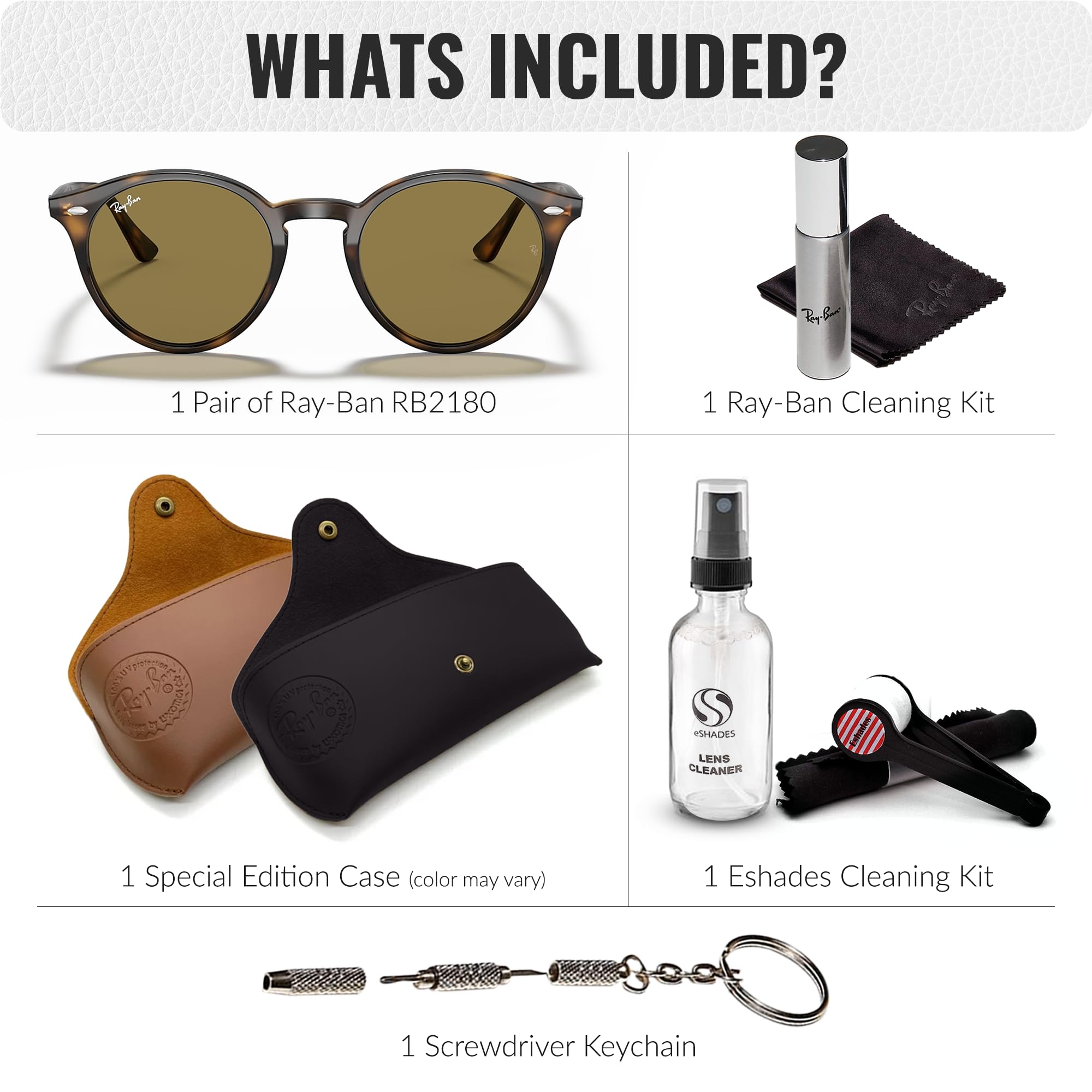 Ray-Ban RB2180 Round Sunglasses for Men & Women - Classic Polarized UV Protection Lenses with Eyewear Kit - Perfect for Driving, Beach & Outdoor Activities
