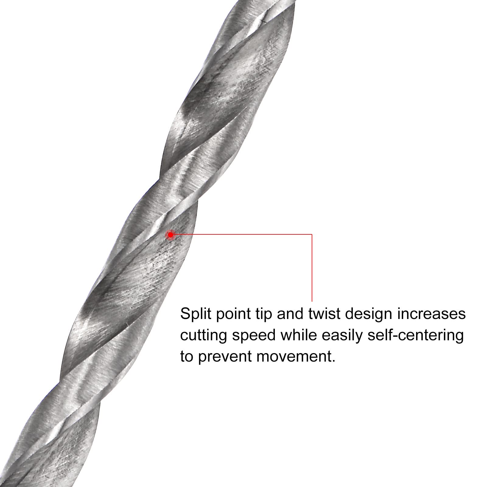 uxcell 5mm High-Speed Steel Twist Drill Bits - 300mm Extra Long Straight Shank for Wood, Plastic & Aluminum - Perfect for Deep Hole Drilling in DIY Projects & Woodworking