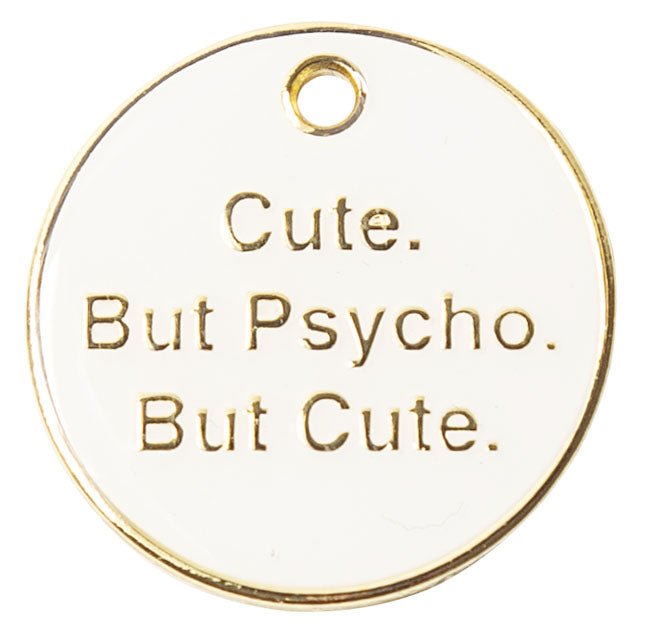 Cute But Psycho Pet ID Tag - Personalized Dog & Cat Name Tag with Phone Number - Durable Stainless Steel Pet ID for Safety - Perfect for Dogs, Cats & Travel Adventures