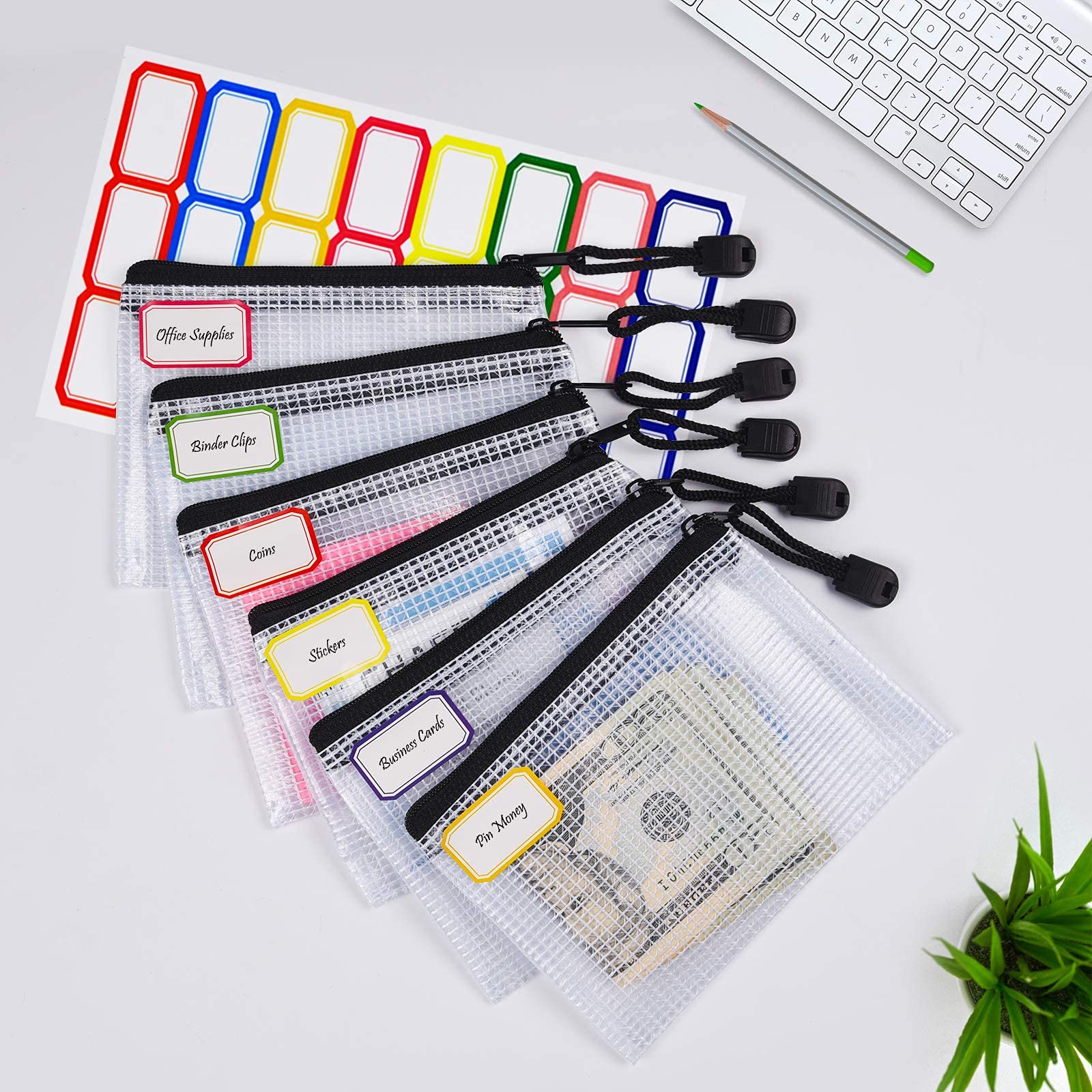 A4/B8 Plastic Mesh Zipper File Bags - Waterproof & Tear-Resistant Document Organizer Folders for School, Office, Home & Travel Storage | Perfect for Organizing Papers, Receipts, and Important Documents