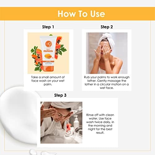 PP Fruity Papaya Face Wash 100ml - Gentle Cleanser for Acne & Oily Skin | Paraben & Sulfate Free | Vegan & Cruelty-Free | Perfect for Daily Skincare Routine & Travel