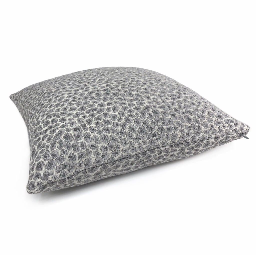 Niobe Gray Leopard Print Chenille Pillow Cover - Soft Decorative Throw Pillow Case for Sofa, Bed & Home Decor