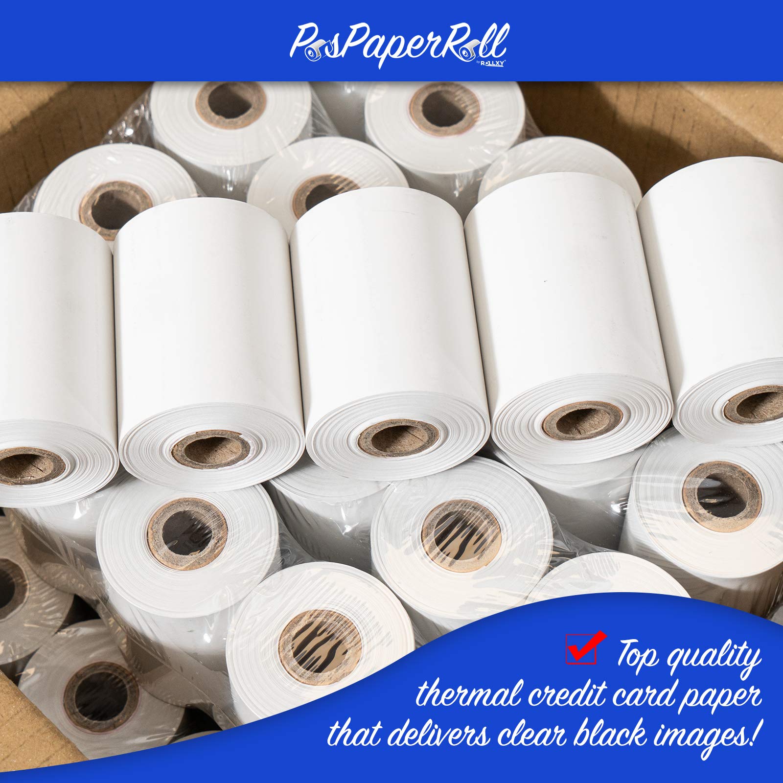 58mm Thermal Paper Rolls (50 Rolls) - Compatible with AGPtek USB POS Printers - Ideal for Receipts, Tickets & Labels in Retail & Restaurants