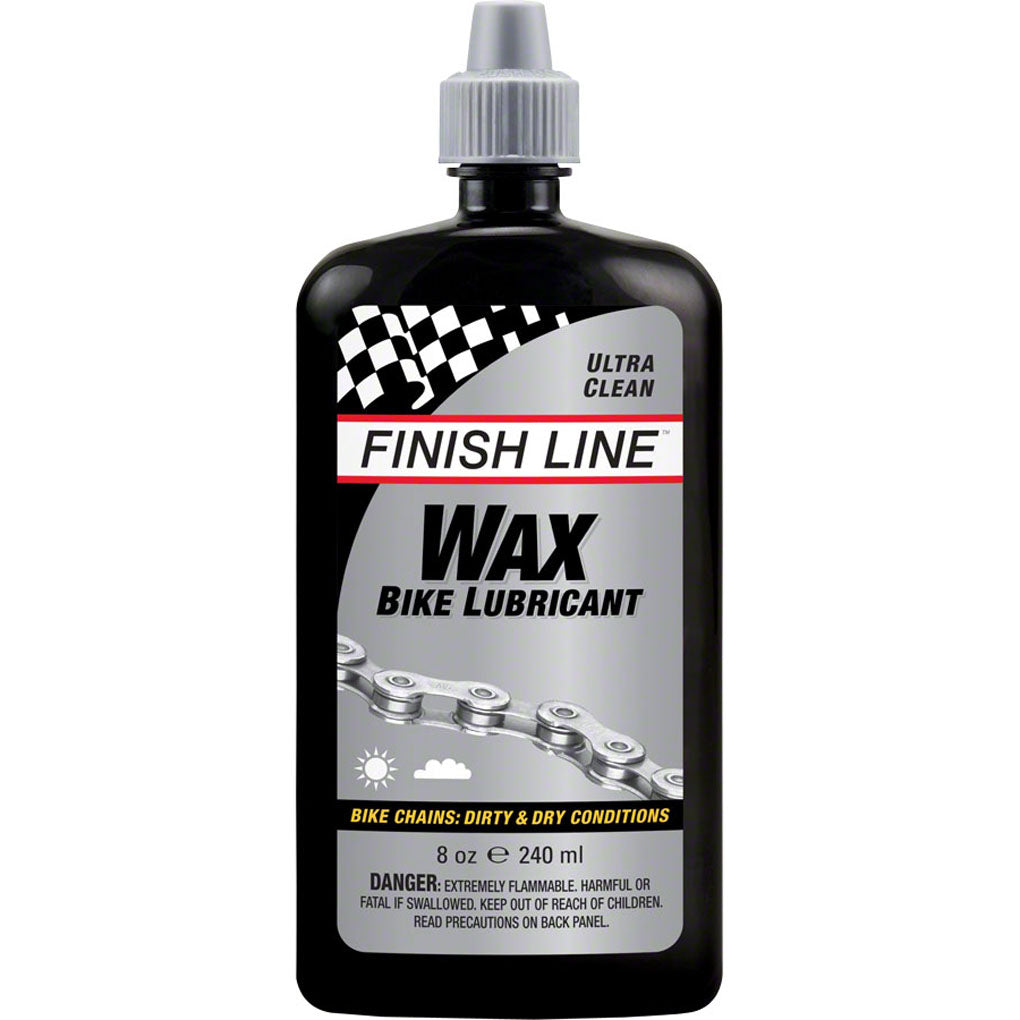 Finish Line WAX Bike Chain Lube - 8 fl oz Drip Bottle | Premium Bicycle Chain Lubricant for Smooth & Quiet Cycling | Ideal for Road, Mountain & Commuter Bikes in All Weather Conditions