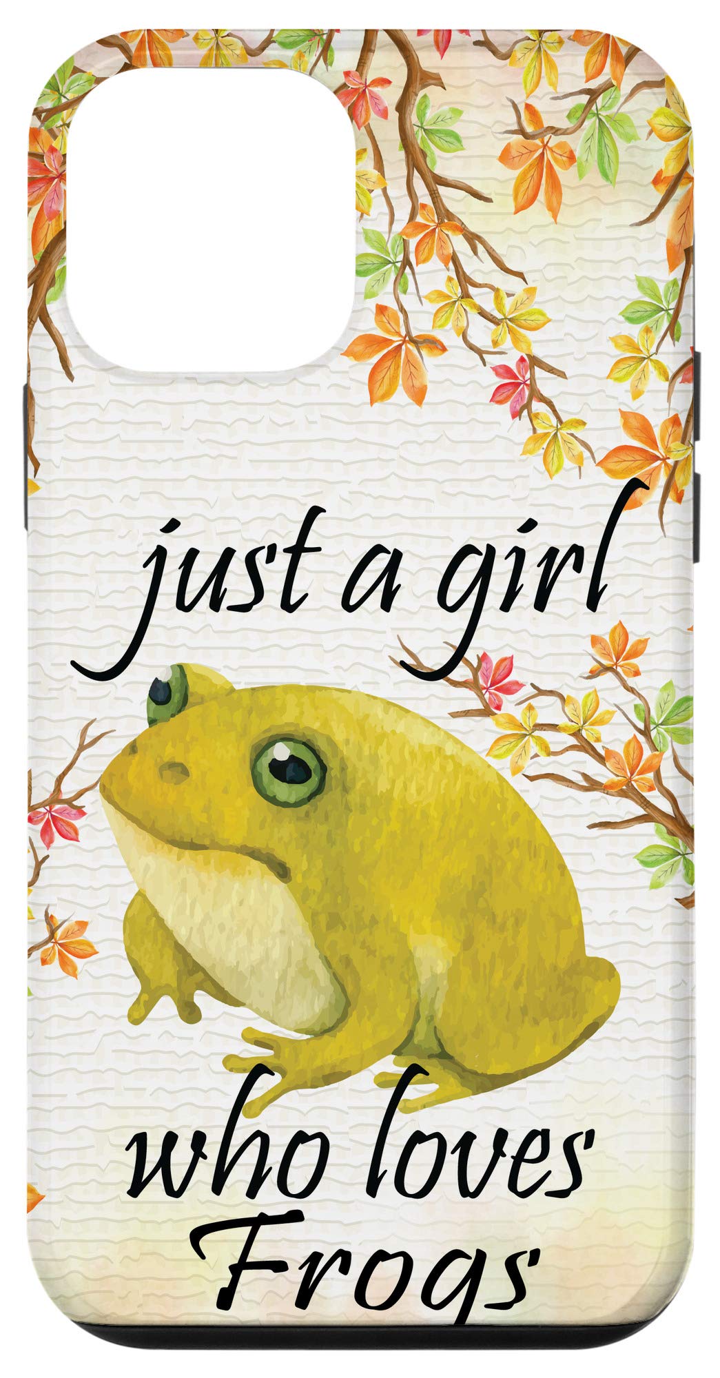 iPhone 12 Mini Cute Frog & Autumn Leaves Phone Case - Trendy Protective Cover for Girls, Teens & Women | Perfect for School, Work & Everyday Use