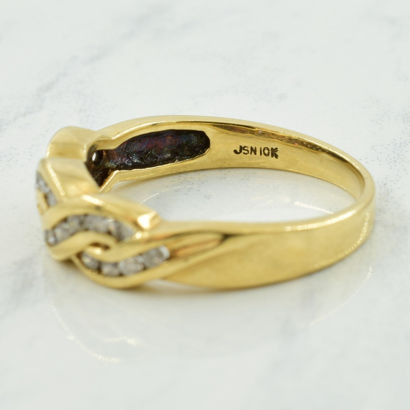 Twisted Diamond Ring 0.22 Carat Total Weight (CTW) | Size 6.5 | Elegant Wedding Band, Anniversary Gift for Her | Perfect for Engagement, Valentine's Day & Special Occasions