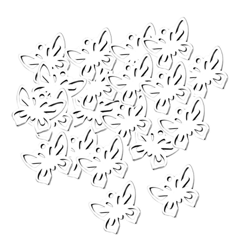 20pcs Stainless Steel Mini Butterfly Charms - Elegant Jewelry Pendants for Necklace, Bracelet & Earring Making - DIY Craft Supplies for Jewelry Design - Perfect for Gifts, Party Favors and Fashion Accessories