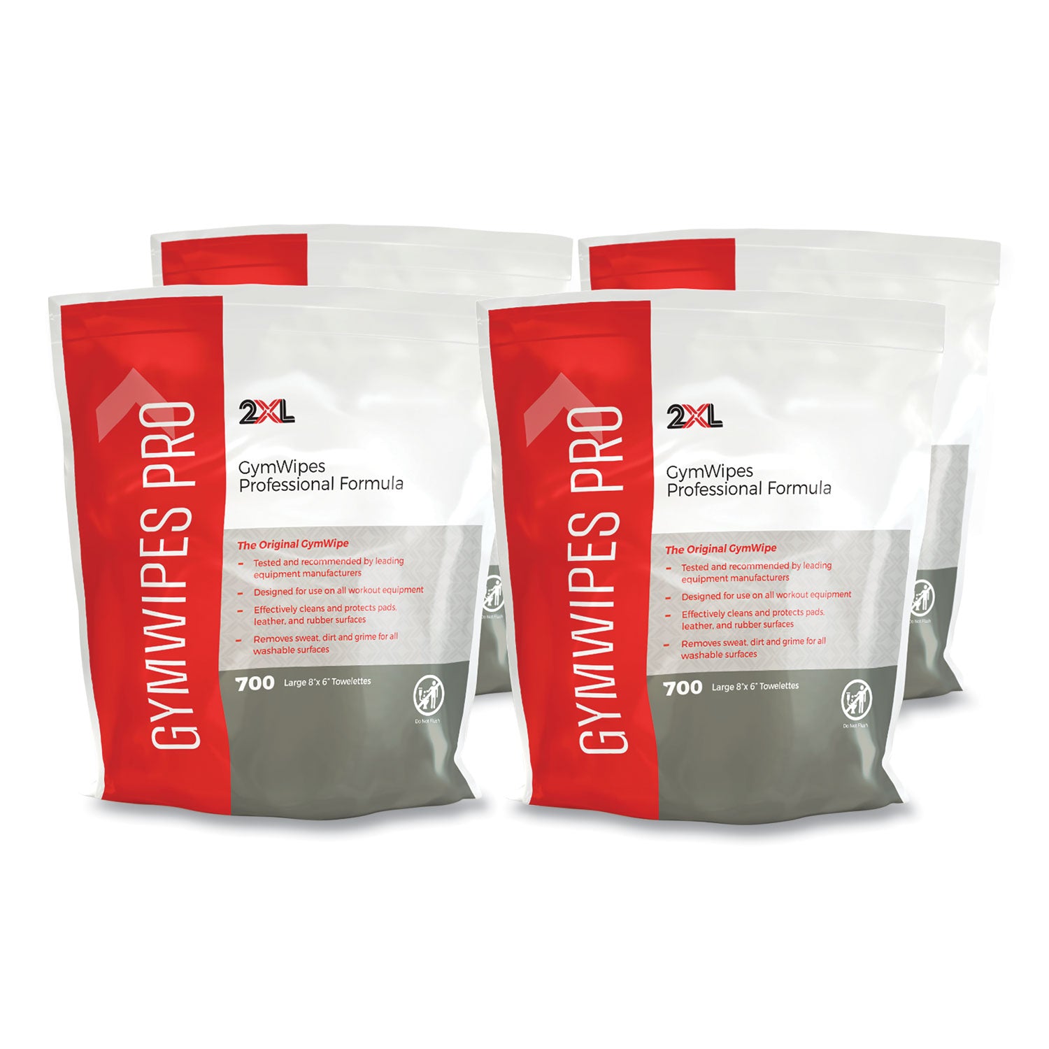 2XL Professional Gym Wipes - Unscented, 1 Ply, 6