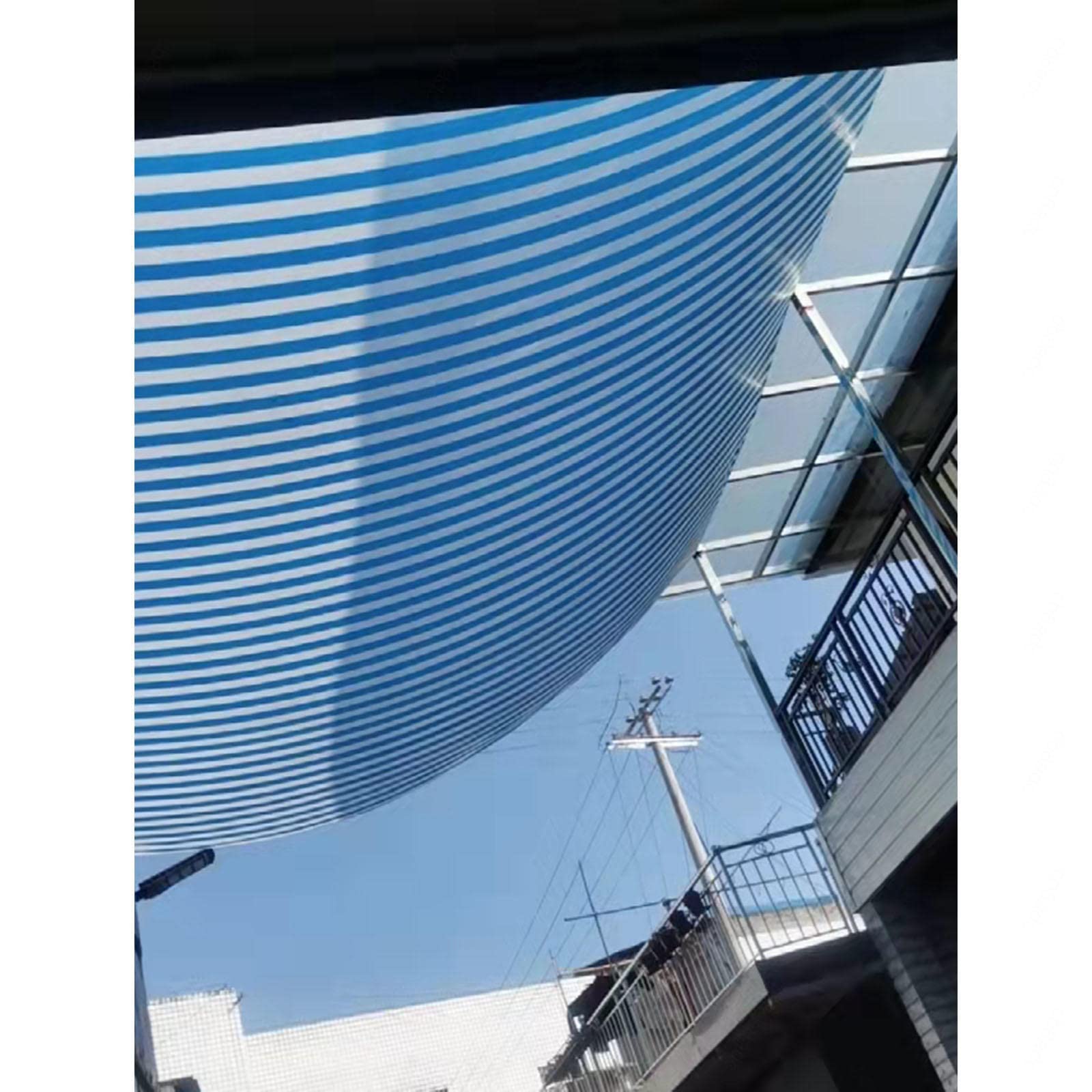 Premium Blue & White Striped Shade Netting - 90% UV Block Sunscreen Fabric, Breathable Privacy Screen Mesh for Garden Greenhouse Plants (5x10m/16.4x32.8ft) | Outdoor Sun Protection, Patio Cover & Plant Shade Solution