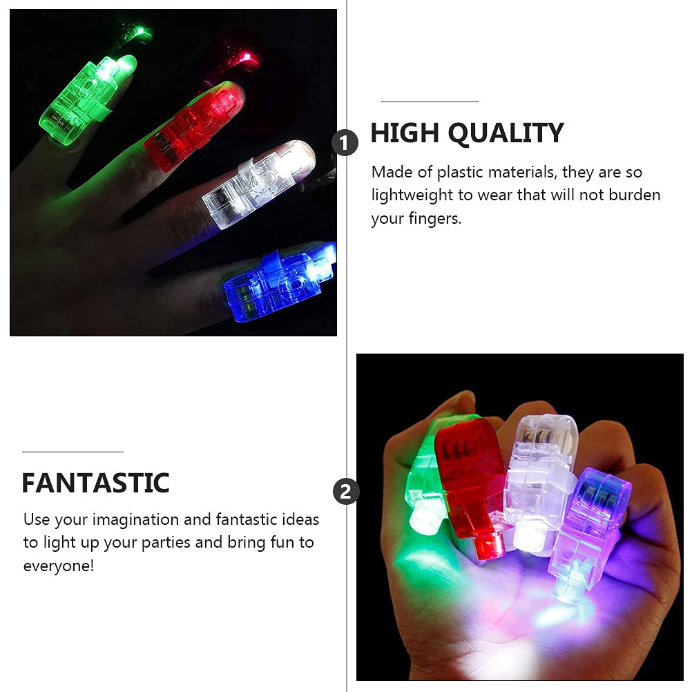 24pcs LED Finger Lights Glow Sticks - Colorful Light Up Ring Toys for Kids & Adults (Random Colors) - Perfect for Parties, Raves, Concerts & Night Events
