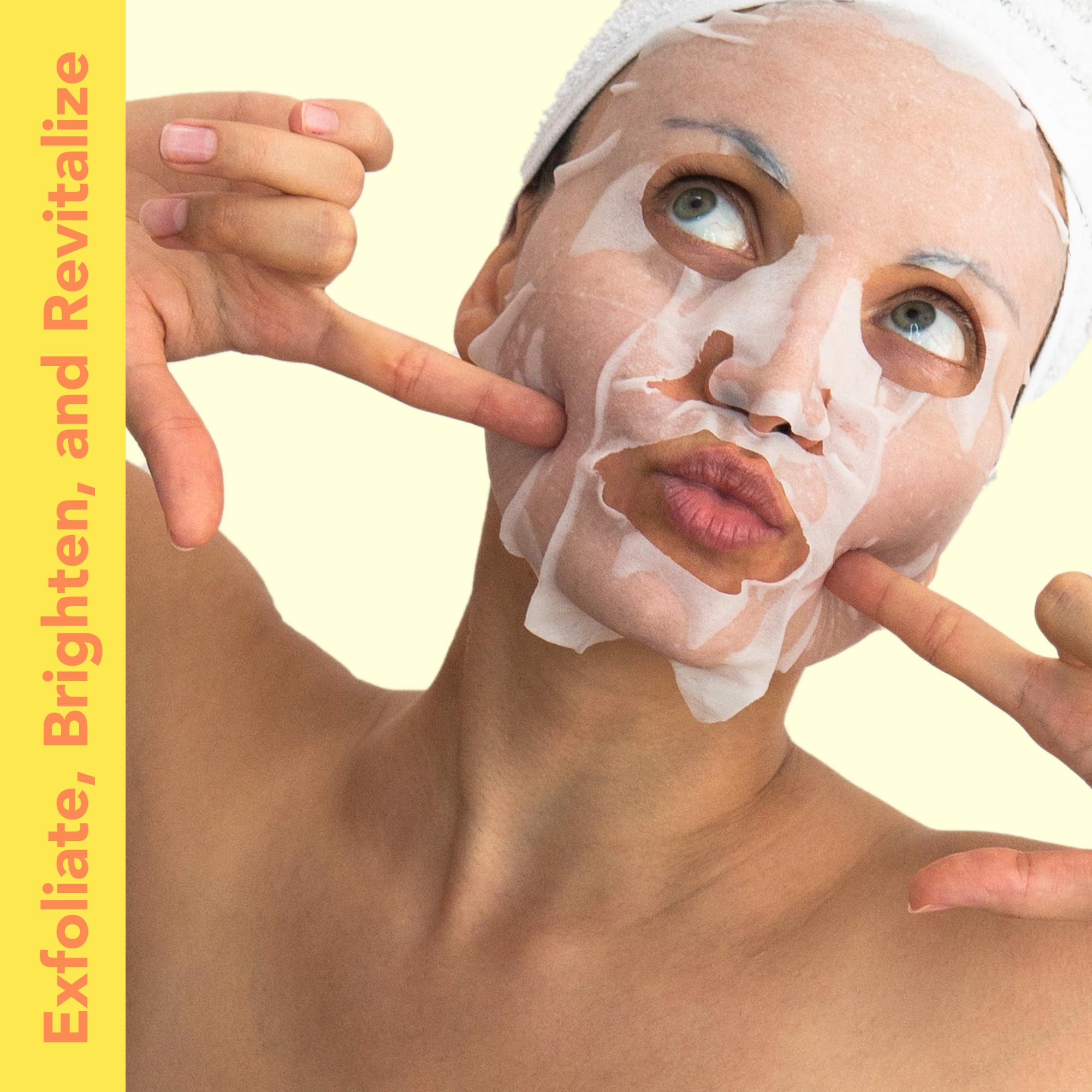 Patchology Exfoliating Face Mask with Papaya & Pineapple - Gentle Pore Unclogging & Skin Brightening Sheet Mask with Lactic Acid (AHA) to Reduce Fine Lines & Wrinkles - Perfect for Spa Night, Self-Care Routine & Glowing Skin Treatment (1 Mask)