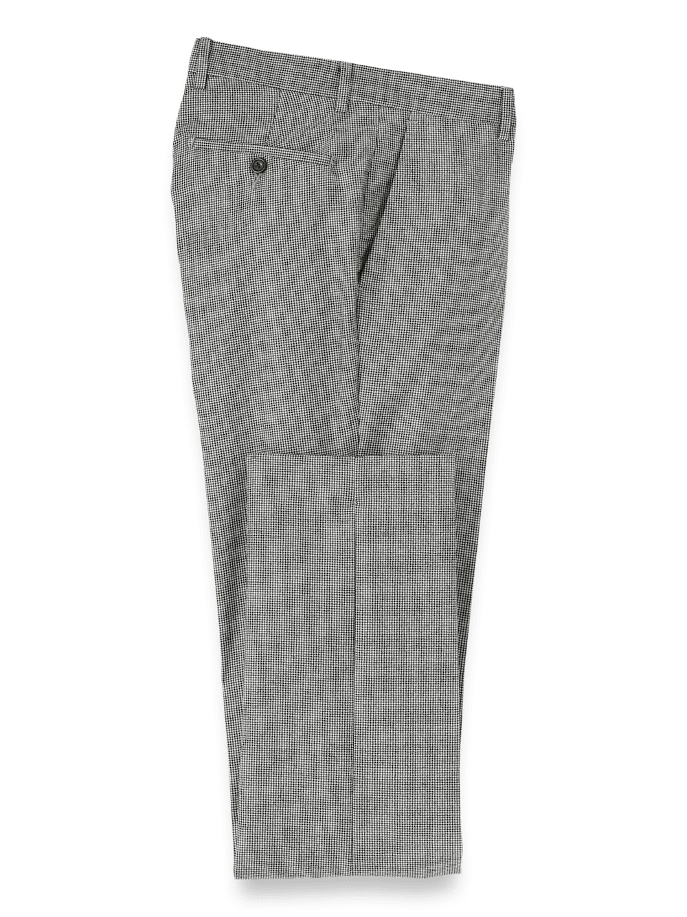 Wool Flannel Houndstooth Pants for Men - Classic Black Checkered Trousers | Office Wear, Business Casual & Winter Outfits