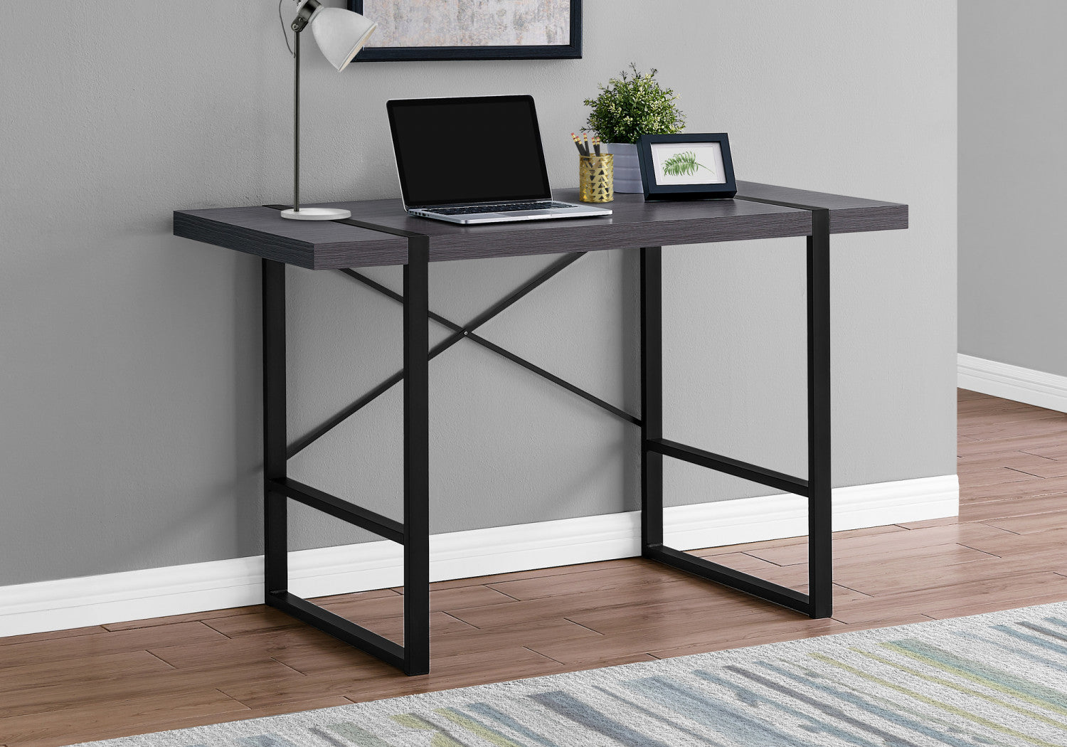 Dray Desk - Modern Dark Grey Home Office Desk for Small Spaces | Perfect for Remote Work, Study & Gaming