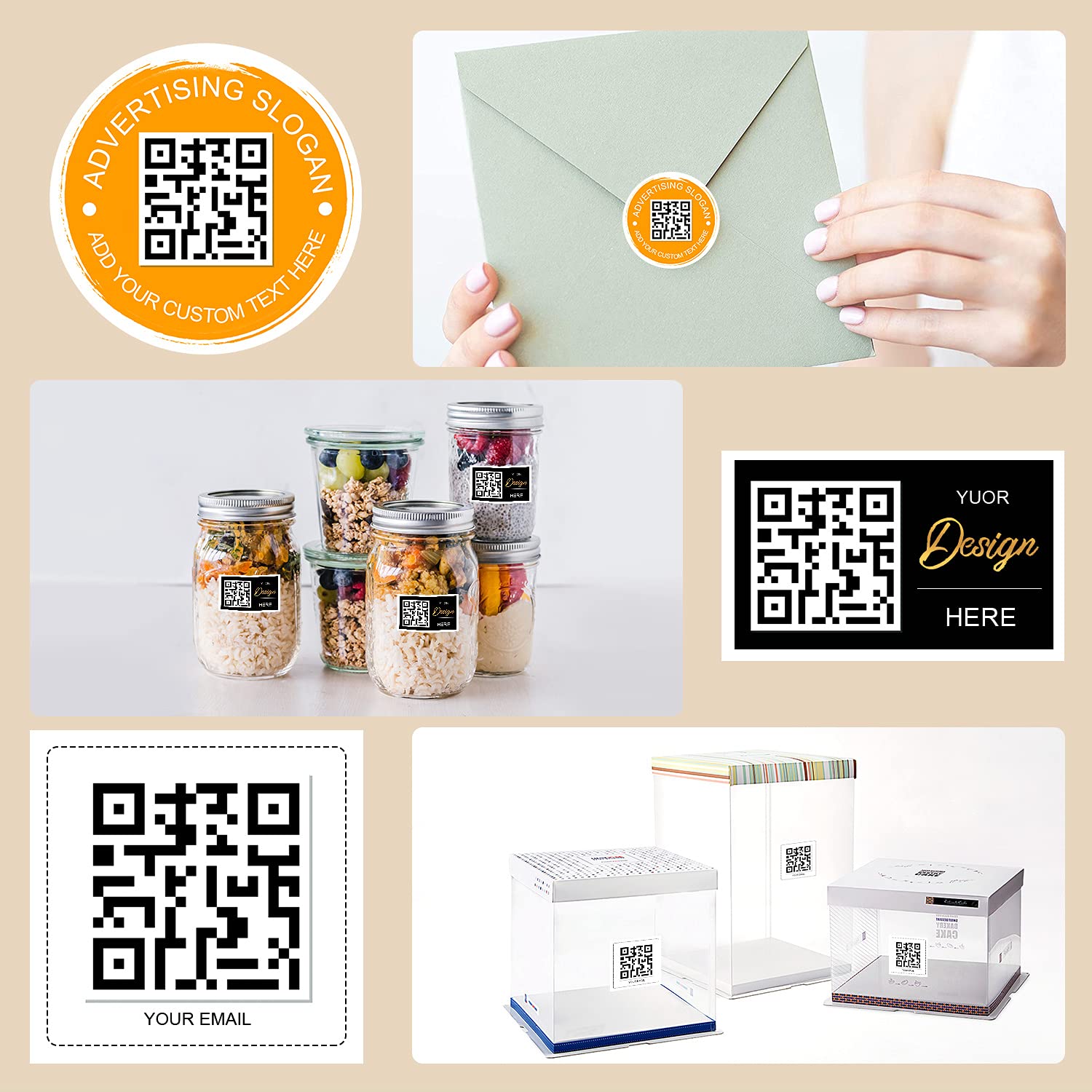 Custom QR Code Thank You Stickers - Personalized Business Labels with Logo & Text for Social Media Marketing, Branding & Events (3x6 Inch Rectangle) - Perfect for Customer Appreciation, Promotional Giveaways & Product Packaging
