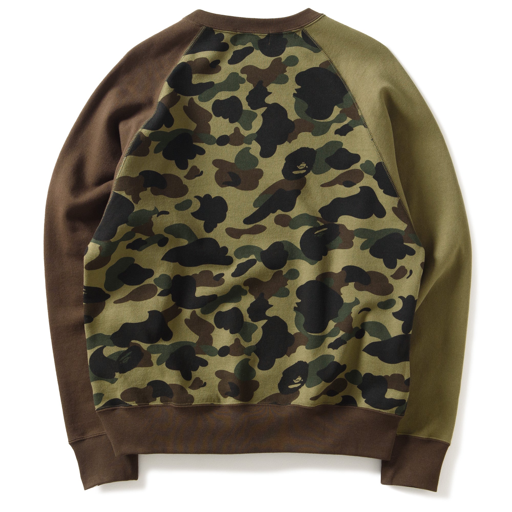 BAPE 1st Camo Relaxed Fit Crewneck Sweatshirt - Green | Streetwear Fashion for Men | Casual Wear & Urban Style
