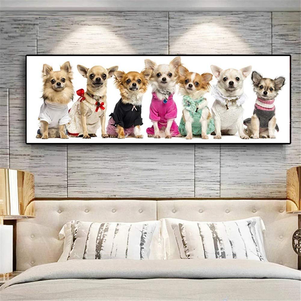 5D Diamond Painting Kit for Adults & Kids - DIY Dog Animal Art with Full Drill Crystals - Large 24x72 Inch Round Drill Canvas - Perfect for Home Wall Decor, Gifts & Relaxation Therapy