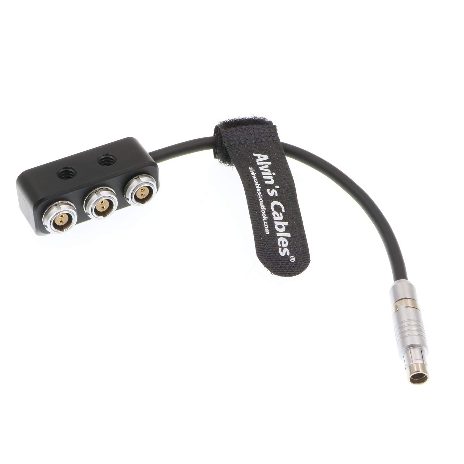 Alvin's Cables 1 to 3 Mini Power Splitter Box Cable - RS 3 Pin Male to 3x 2 Pin Female Adapter for ARRI Alexa Cameras - Perfect for Film Sets & Studio Lighting Setups