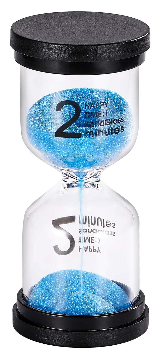 2 Minute Sand Timer - Colorful Blue Plastic Hourglass for Kids, Games, Classroom & Kitchen | Perfect for Toothbrushing, Board Games, Cooking & Time Management Activities