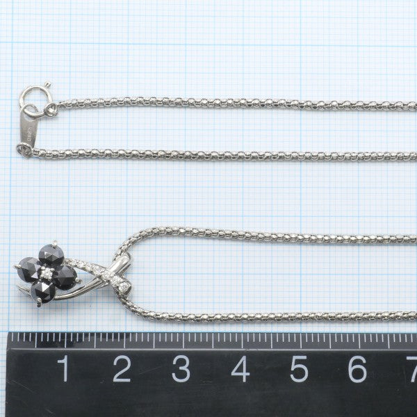 18K White Gold Black Diamond Necklace for Women - Elegant Fine Jewelry Gift for Anniversary, Wedding & Special Occasions