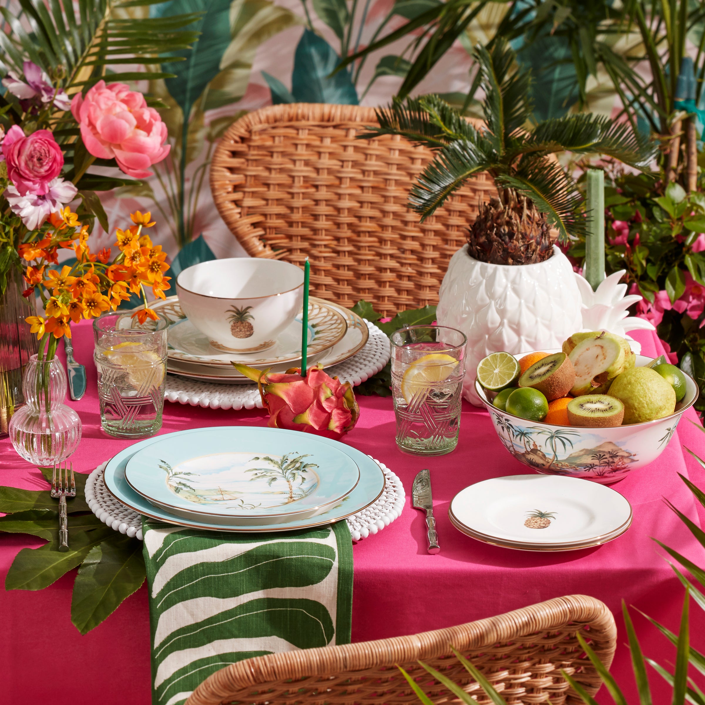 British Colonial Style Bamboo Dinner Plates - 10.5 Inch Round Eco-Friendly Dishware Set for Dining, Parties & Home Decor