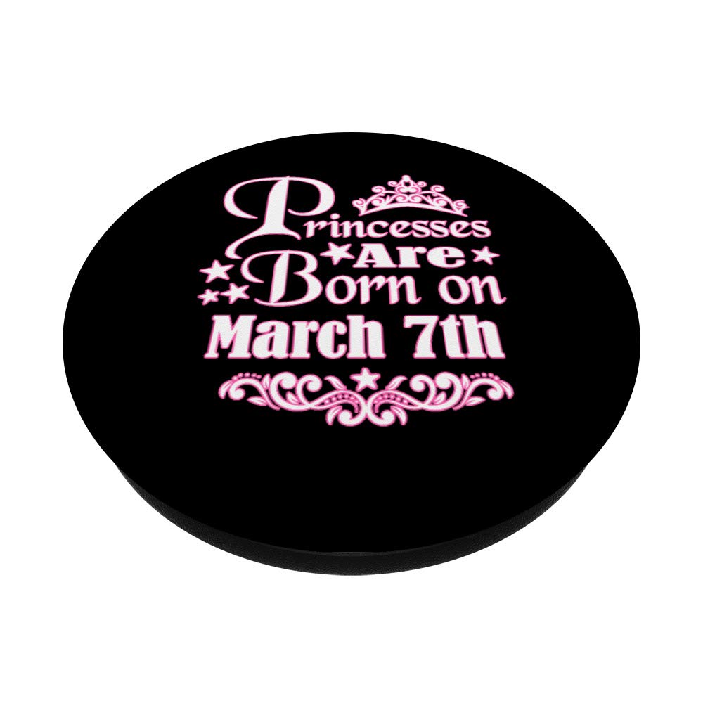 March 7th Princess Birthday PopGrip - Swappable Phone Grip for Girls, Perfect for Phones & Tablets, Ideal for Everyday Use, Travel, and School