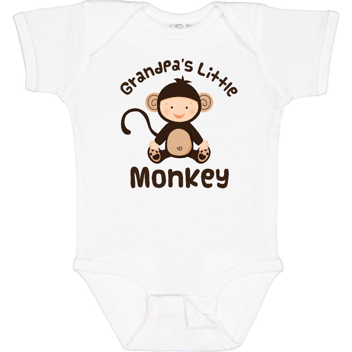 Inktastic Grandpas Little Monkey Baby Bodysuit - Cute Cotton Onesie for Newborns & Infants - Perfect for Family Photos, Playtime & Everyday Wear