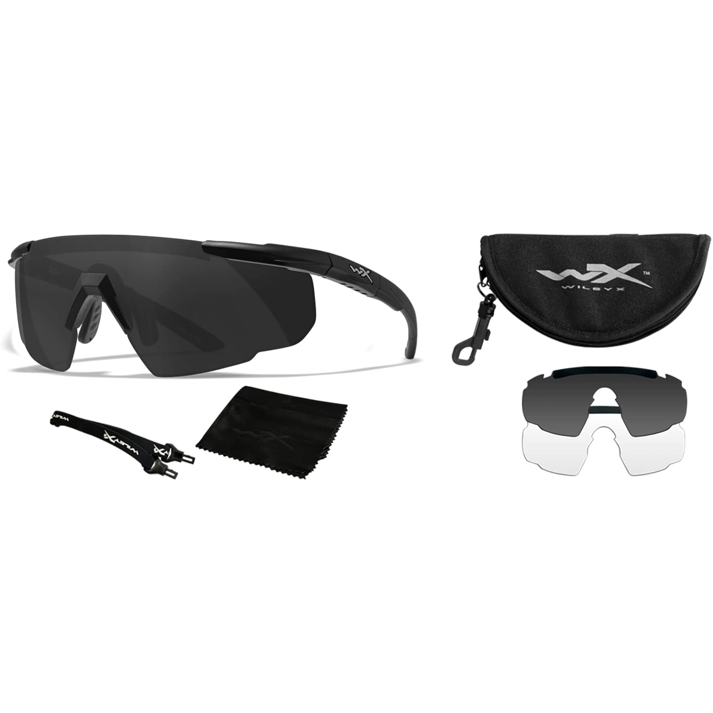WileyX Saber Advanced 315 Tactical Sunglasses - ANSI Z87.1 Safety Glasses for Shooting, Cycling & Outdoor Sports | UV Protection, Impact Resistant, Polarized Lenses
