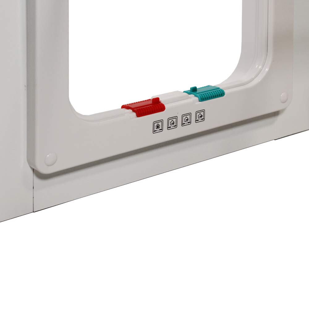 Whiskers & Windows Cat Door for Horizontal Sliding Windows - Large Cat Flap for Easy Pet Access (Fits 34