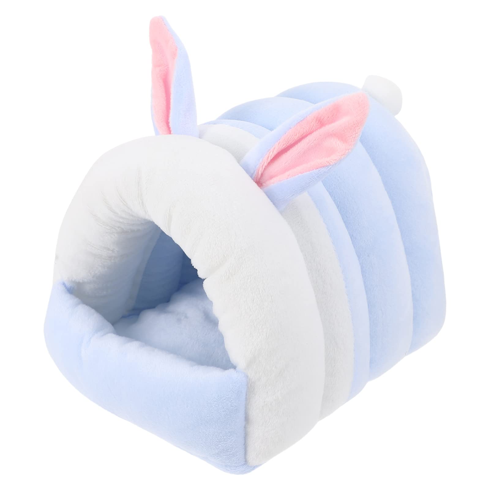 Balacoo Hamster Nest - Warm Hanging Bed & Hideout for Small Pets, Plush Hammock with Stuffed Bunnies, Cozy Cotton House for Hamsters, Gerbils & Mice - Perfect for Winter Warmth & Cage Comfort