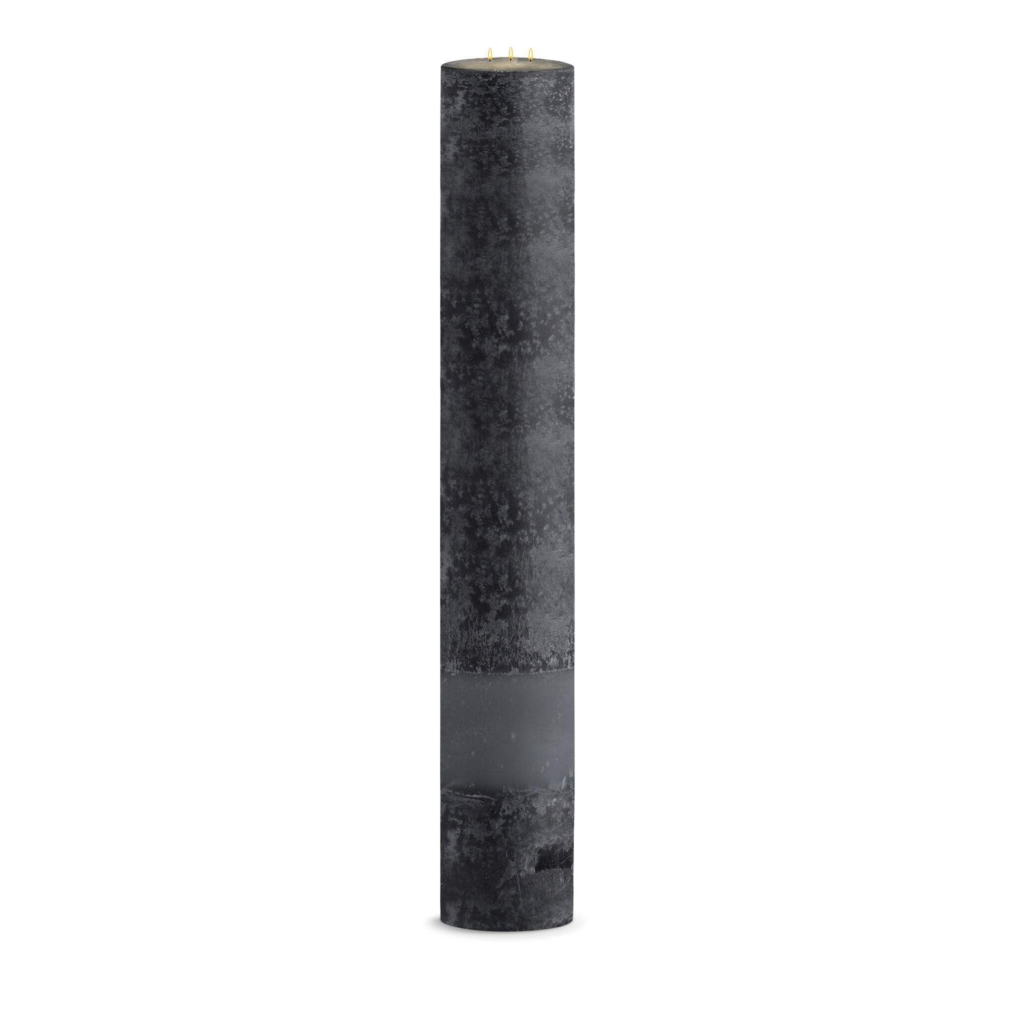 Black Bamboo Pillar Candles - 6 Pack 36 Inch Tall Natural Scented Candles for Home Decor, Wedding Centerpieces & Romantic Ambiance