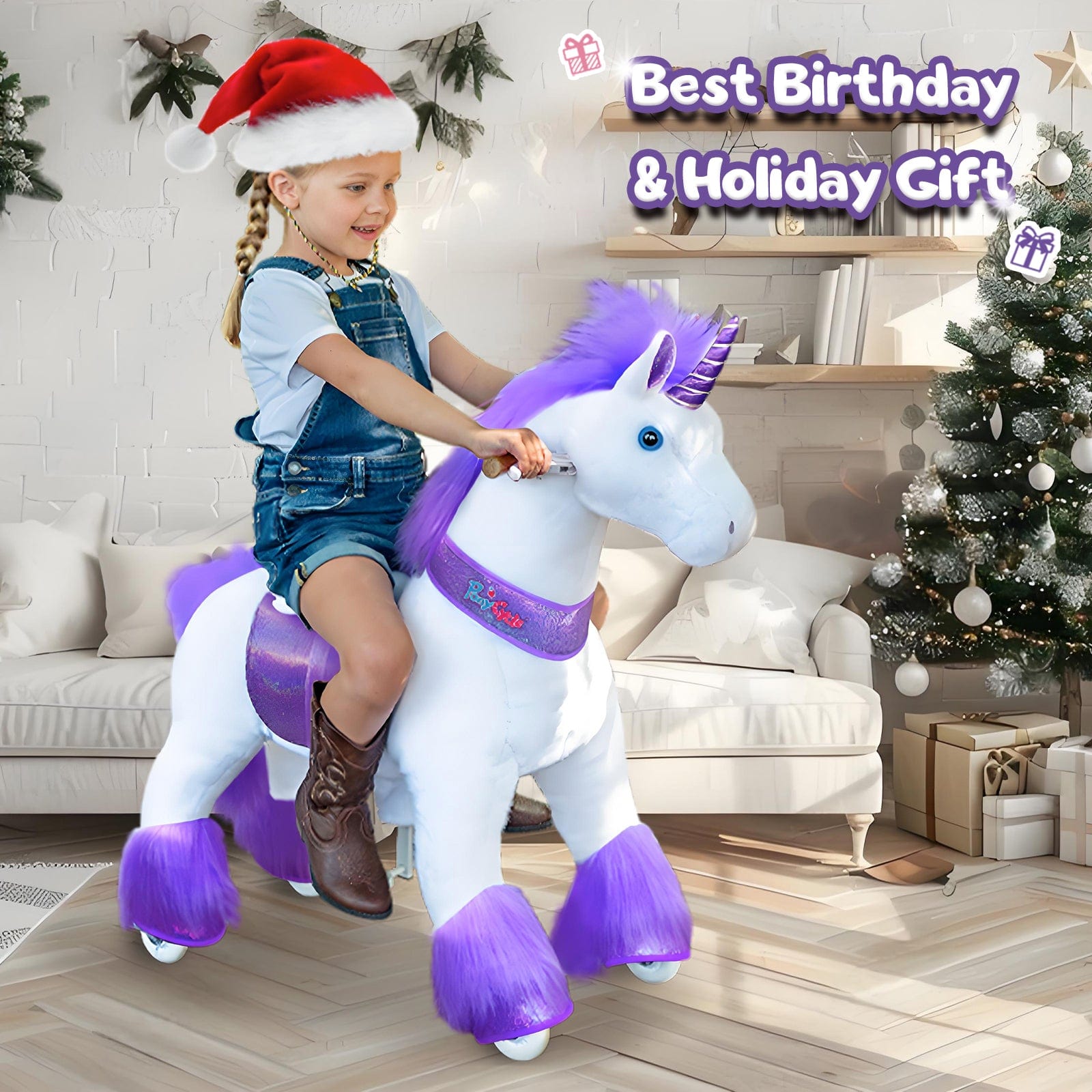 Ponycycle Ride-On Toy for Kids Ages 4-8 | Medium Size | Interactive Rocking Horse for Indoor & Outdoor Play | Perfect Birthday Gift for Boys & Girls