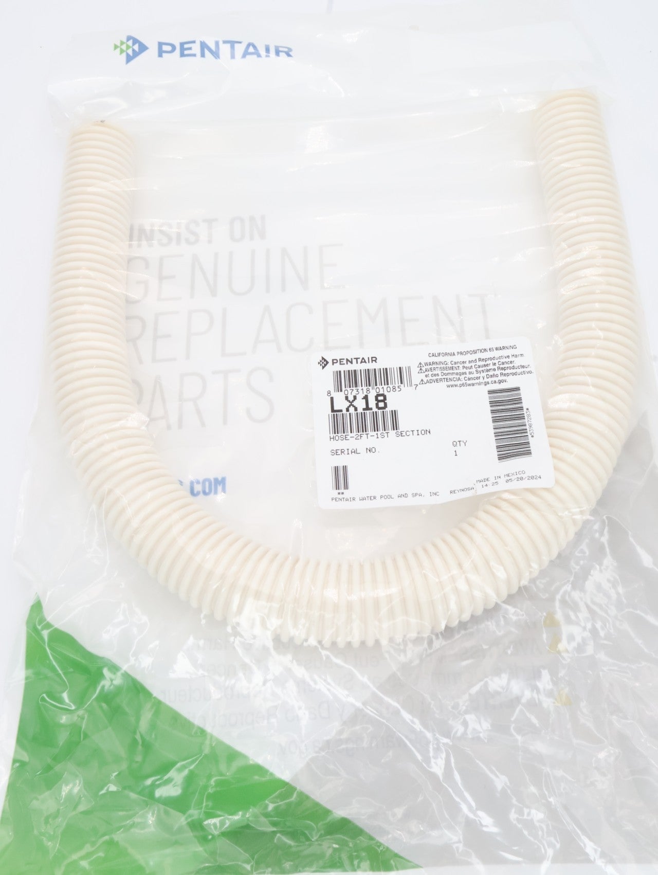 Pentair Kreepy Krauly Legend II 2' Feeder Hose LX18 - Premium Pool Cleaner Replacement Part for Inground Pools | Perfect for Maintaining Crystal Clear Water