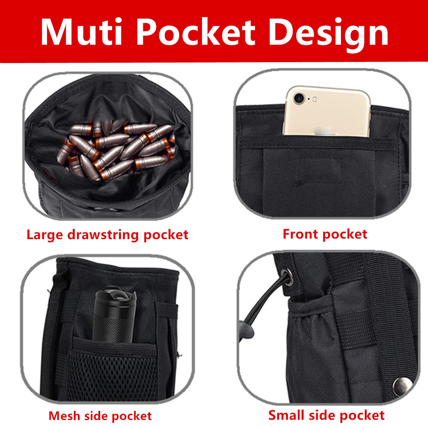 Rock Climbing Chalk Bag with Quick-Clip Belt & 3 Pockets - Premium Bouldering Chalk Bag for Rock Climbing, Gym Training, Gymnastics & Weightlifting | Ideal for Outdoor Climbing, Workouts & Strength Training