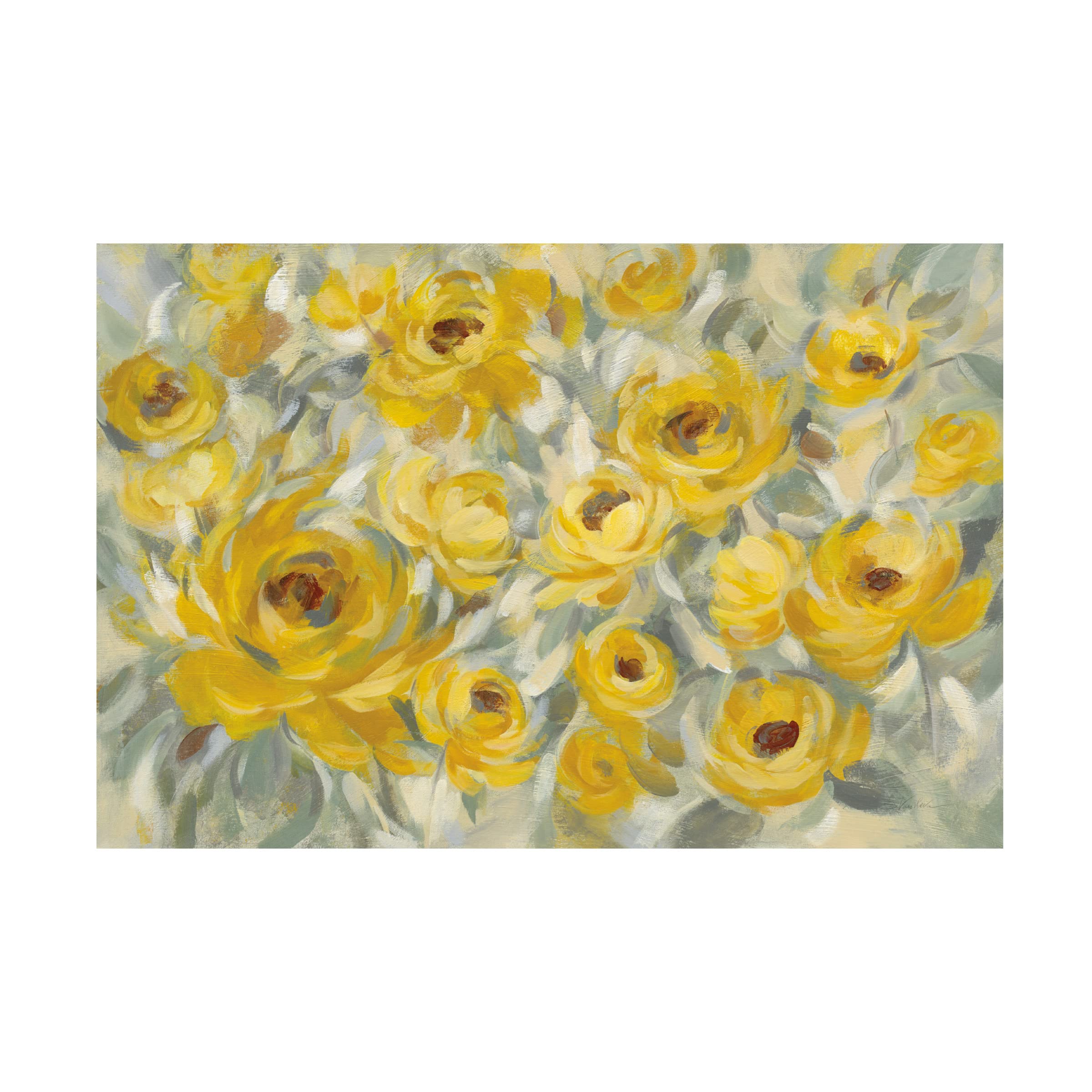 Silvia Vassileva 'Yellow Roses' Canvas Art Print - Floral Wall Decor for Living Room, Bedroom & Office - Trademark Fine Art Collection