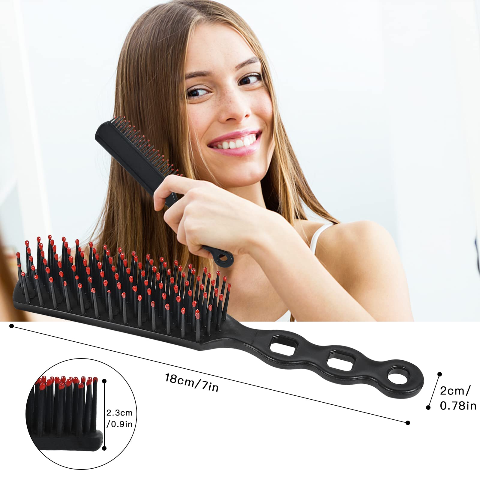 Elesunory 30 Pack Bulk Disposable Hair Brushes - Anti Static Detangling Combs for Salon, Hotel & Nursing Home - Travel Size 7 x 0.78 Inch Black Hairbrush Set - Perfect for Guests, Patients & Personal Use