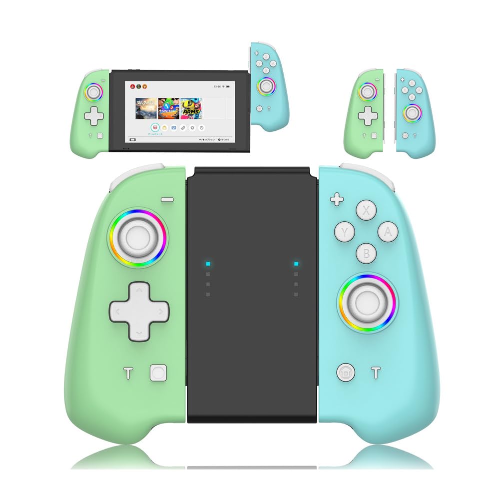 VANJUNN Switch Controllers for Nintendo Switch OLED & Joycon - Wireless Replacement Gamepad with Hand Grips, Turbo Function & 6-Axis Gyro | Perfect for Multiplayer Gaming, Travel & Family Entertainment
