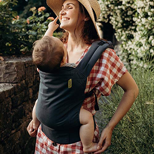 Organic Midnight Boba Baby Carrier - Front & Backpack Sling for Infants (7lb) to Toddlers (45lb) | Classic 4GS Design for Hands-Free Parenting, Shopping & Outdoor Adventures