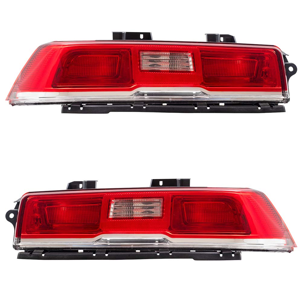 Brock Replacement Halogen Tail Lights for 2014-2015 Chevy Camaro - Driver & Passenger Side (Part #23256981, 23489170) - Upgrade Your Car's Rear Lighting for Night Driving Safety