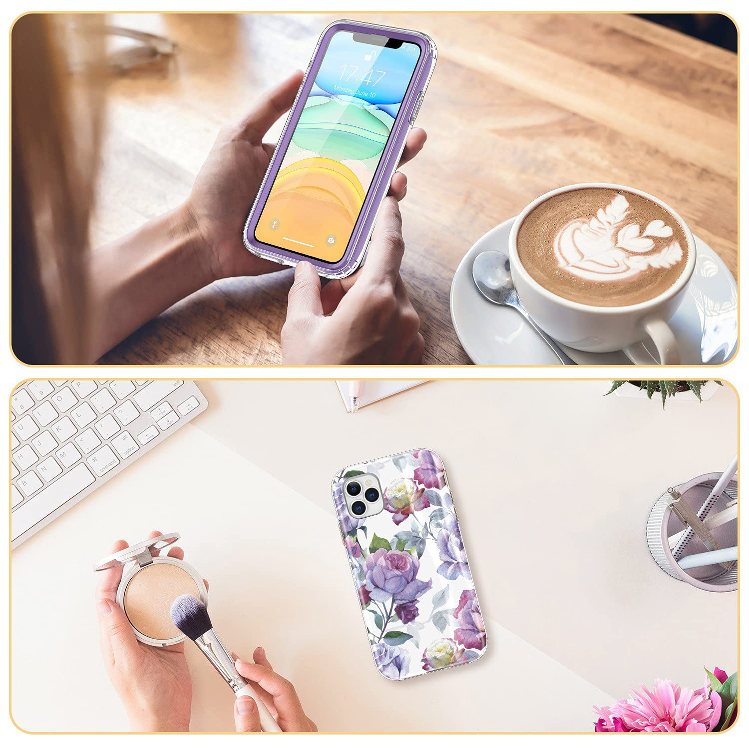 Esdot iPhone 11 Pro Max Case with Built-in Screen Protector - Fashionable Floral Design for Women & Girls | Shockproof Protective Cover for Apple iPhone 11 Pro Max 6.5